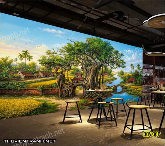 Tranh dán tường Đổng quê, Quê hương, Làng Quê Việt - -DQV-36P - Kết quả tìm kiếm tranh tường